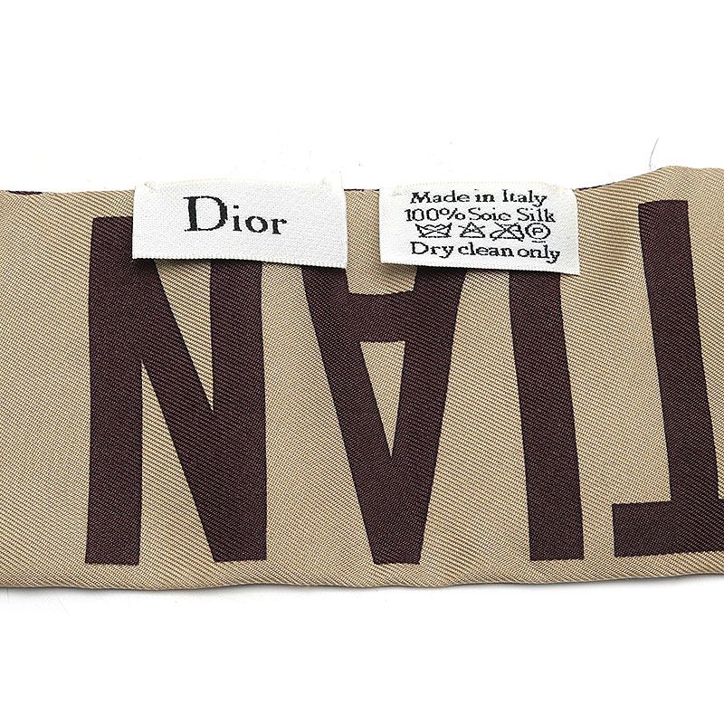 Dior Mitzah Scarf Brown Silk Oblique