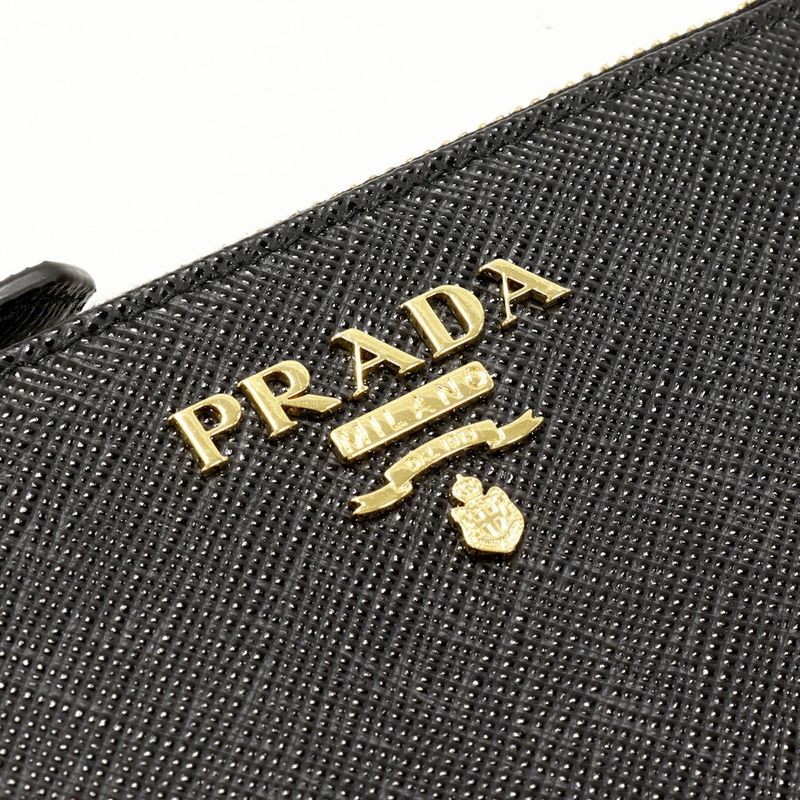 Prada Card Case With Coin Case Fragment Case Saffiano Multicolor Card Case Calf