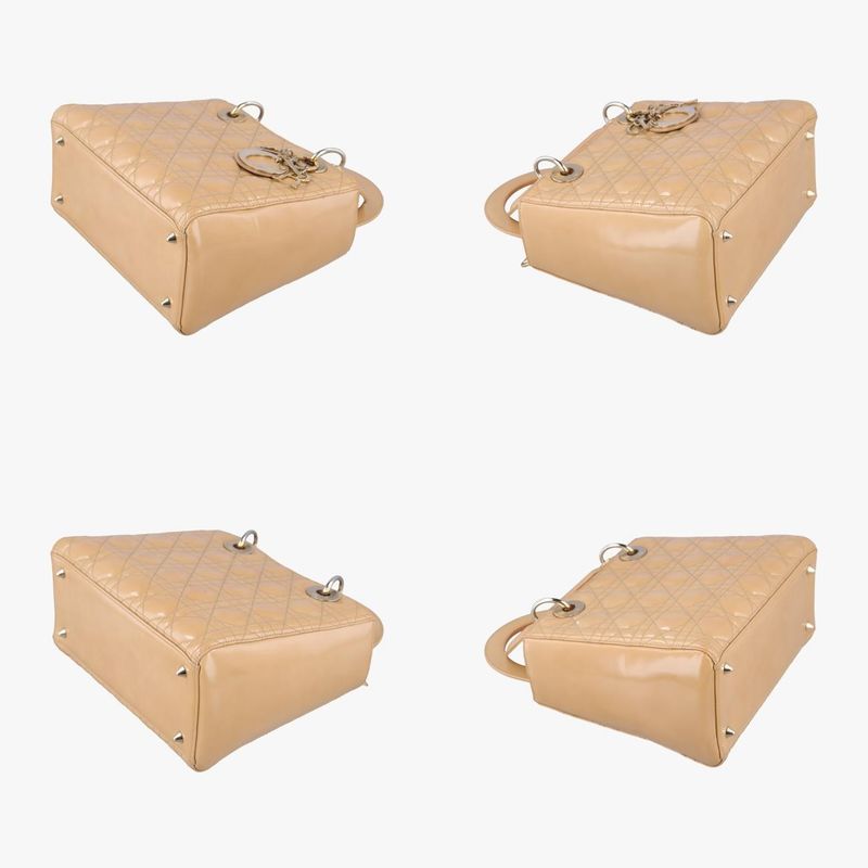 Christian Diorchristian Dior Lady Dior Beige Patent 14b-ma-0112