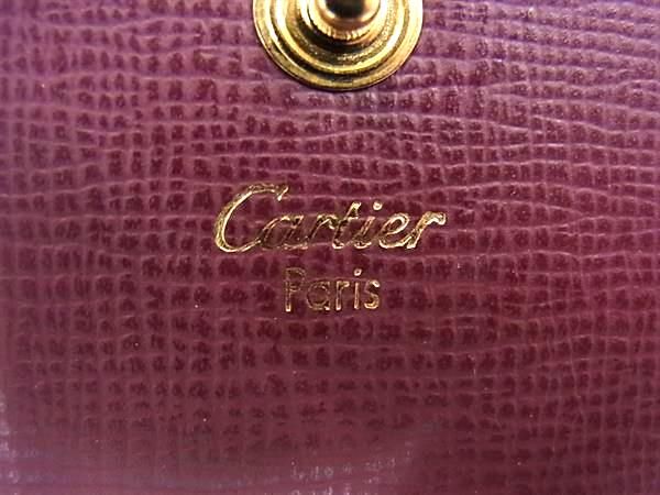Cartier Must Line Leather Coin Case Coin Purse Ladies Men's Bordeaux Fj9163