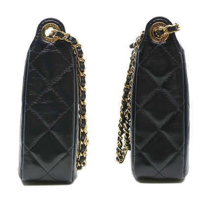 Chanel Chain Clutch 2WAY Bag Hand Shoulder - Leather Coco Mark Black