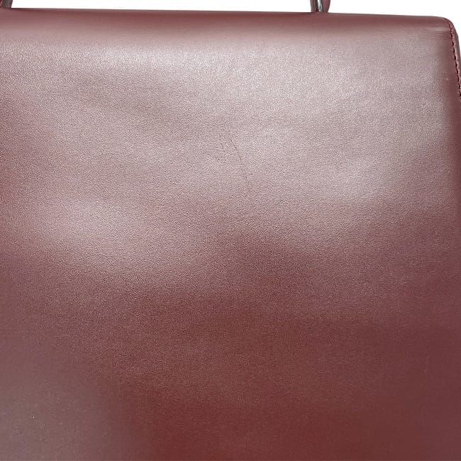 Cartier Handbag Bordeaux Must Excellent Condition Leather Preowned Cartier
