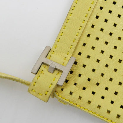 Hermes Tudu Punching Pochette Yellow Silver Hardware Shoulder Bag