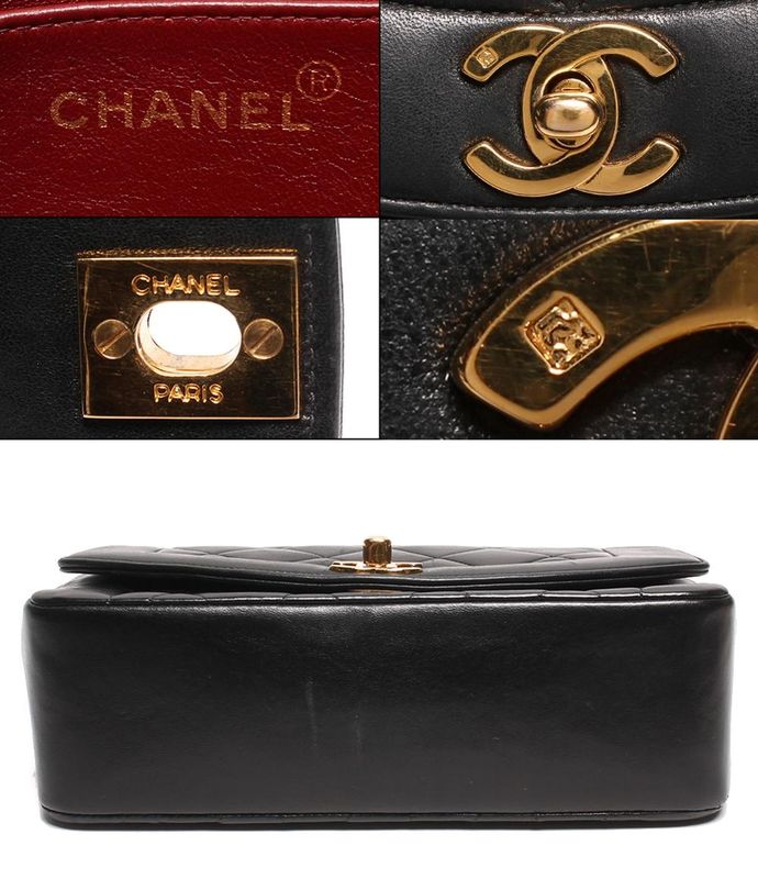 Chanel Chain Shoulder Bag Leather Coco Mark Lambskin Diana 22 Women Chanel