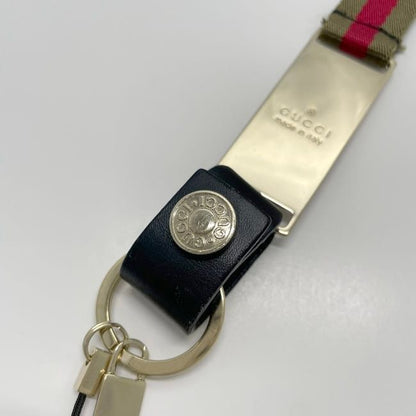 Gucci Neck Strap Khaki Green Red Gold Sherry 039