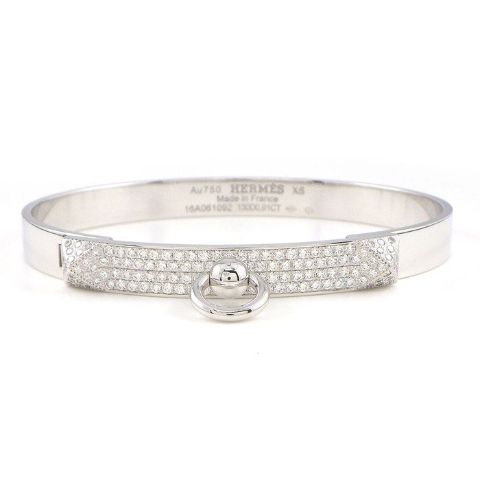 Hermes Bangle Collier D'ocian Pyramid Medallion Studded Pavé Diamonds Total