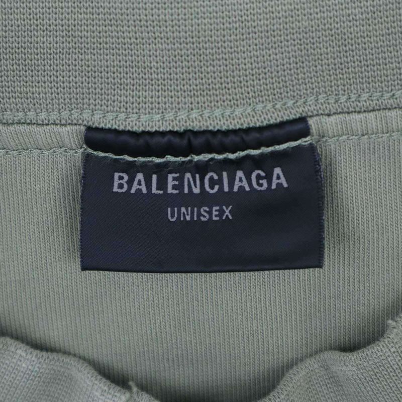 Balenciaga 25ss Medium Fit T-Shirt Inside Out Logo T-Shirt 822441 Tsva2 Green