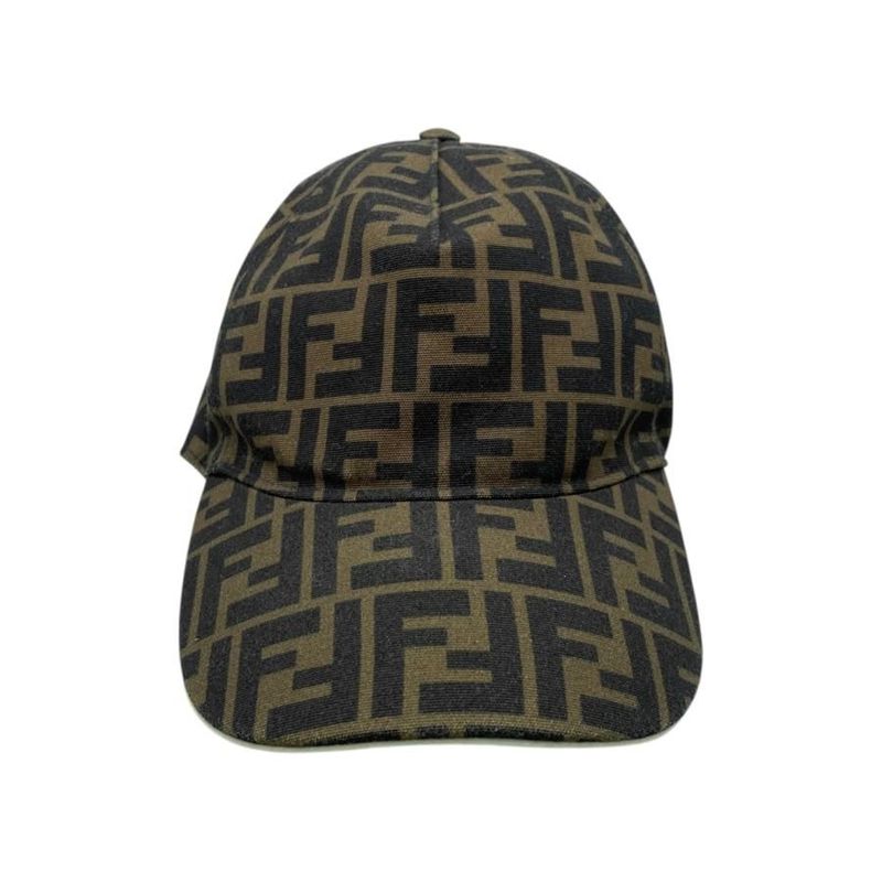 Fendi Hat Ff Jacquard Baseball Cap Fxq768 A660 Logo Brown Fendi