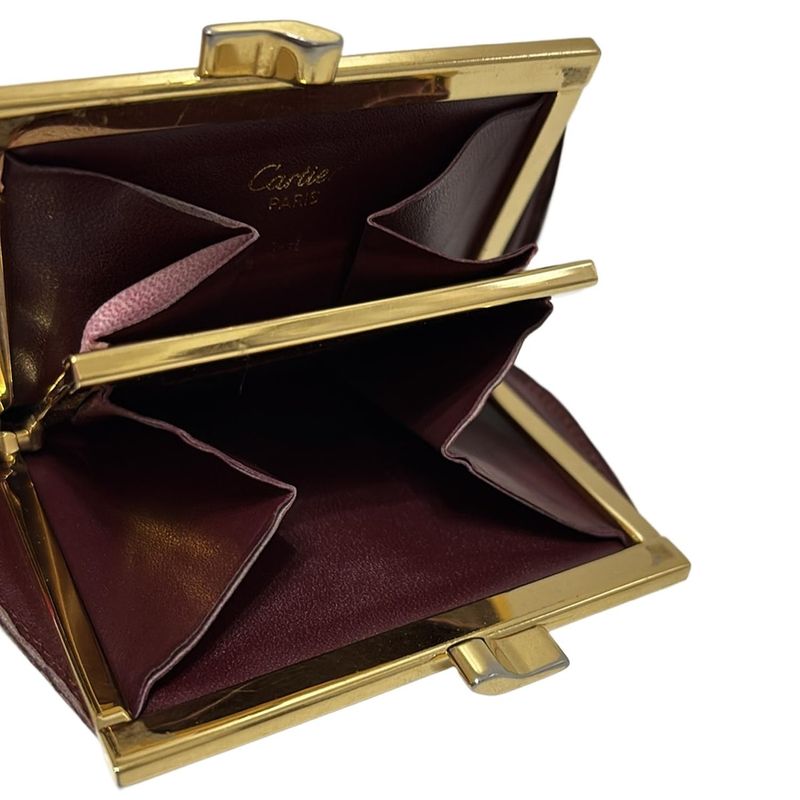 Cartier Coin Case Must Line Bordeaux Clasp Leather