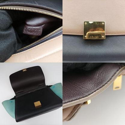 Celine Trapeze Small Beige X Black X Blue Leather X Suede W-vp-2155 W-mm-2175