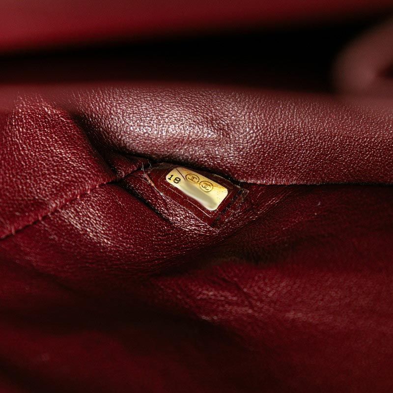 Chanel Matelasse Double Flap Coco Mark Chain Shoulder Bag Black Caviar Skin