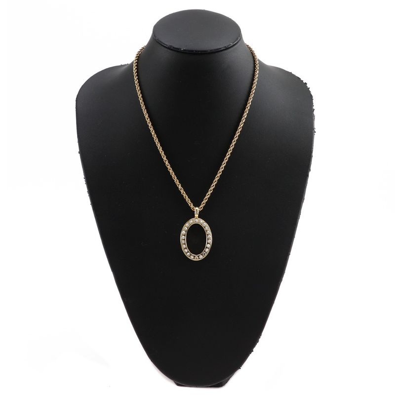 [dior] Christian Dior Vintage Circle Gold Plated And Rhinestone Ladies 29.0g