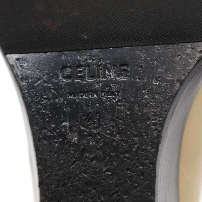 Celine 22aw Metal Toe Cap Western Middle Boots Ivory 41