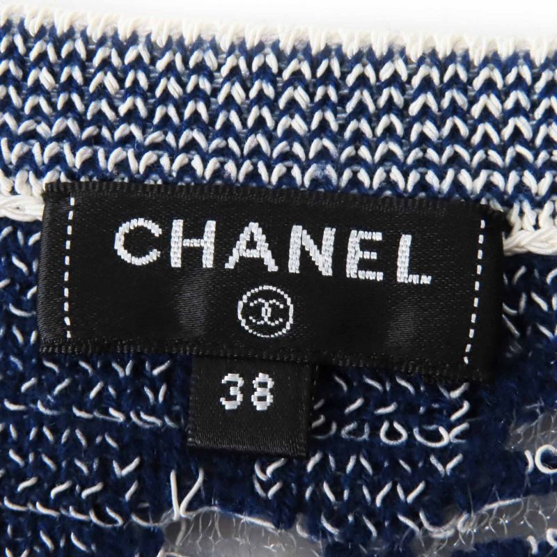 CHANEL P63038 Coco Mark And Floral Pattern Openwork Knit Cardigan With Coco