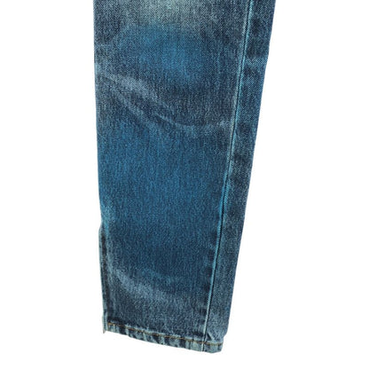 Chanel - Paint Finish Coco Mark Hem Zip Denim Pants - 34 - Indigo - Women's