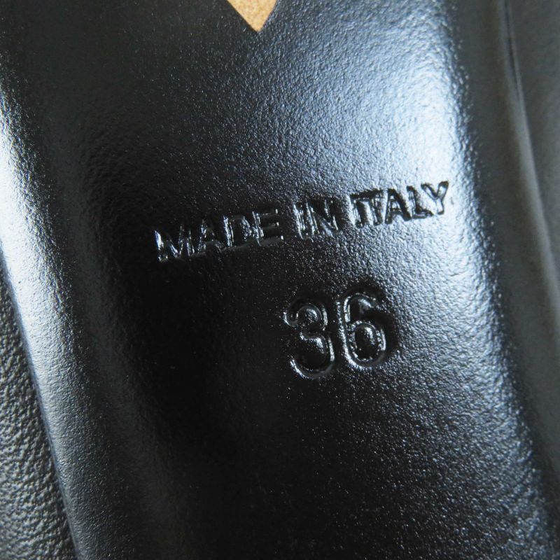 CHANEL G35025 Round Toe Leather Pumps With Coco Mark Black Gold Hardware 36