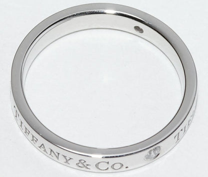 Tiffany & Co Ring Pt950 Diamond 3P (007ct) T&CO Band Ring With Flat Band Ring