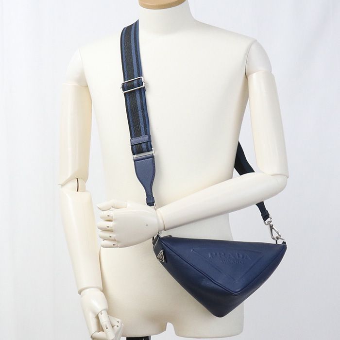 Prada Triangle 2vh155 Crossbody Shoulder Bag Leather Men's