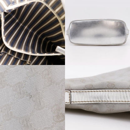 Gucci Interlocking G 182491 GG Canvas Silver Ladies Shoulder Bag
