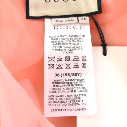 Gucci 20SS 616556 100% Silk Short Sleeve Oversized Sheer Shirt Salmon Pink 36