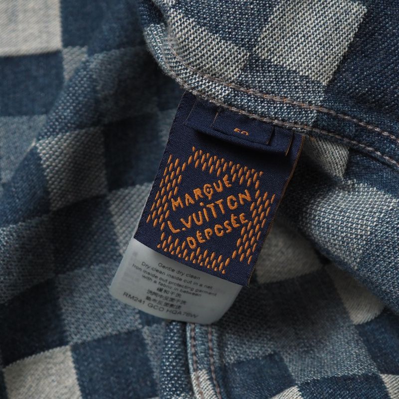 2024ssLouis Vuitton Damier Classic Denim Jacket Denim Jacket Size 50