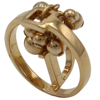Christian DIOR Ring D Logo Approx 14 GP Gold Color Accessories Ladies H9388