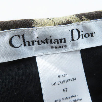 Christian DIOR 14leo910i134 Leopard Pattern Beret Beige Dark Brown 57 Made In