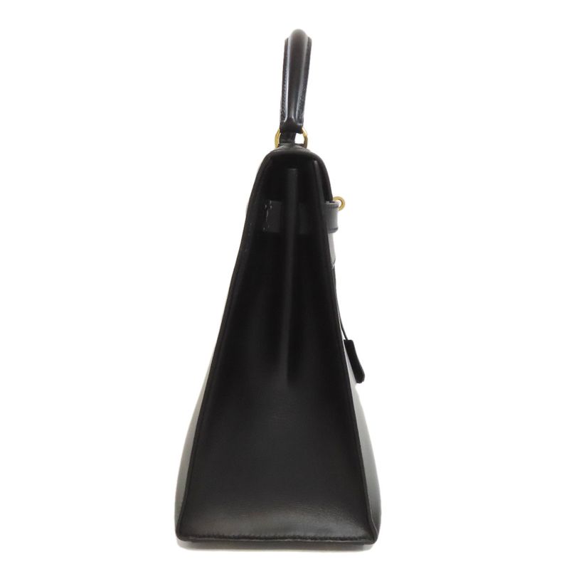 Hermes Kelly 32 Outer Stitch Gold Hardware Handbag Box Calf Women