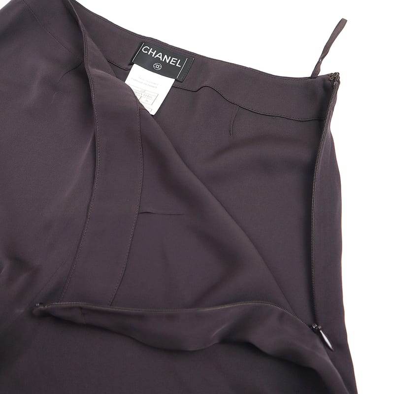 Chanel Silk Pants P19195v11108 Burgundy 36