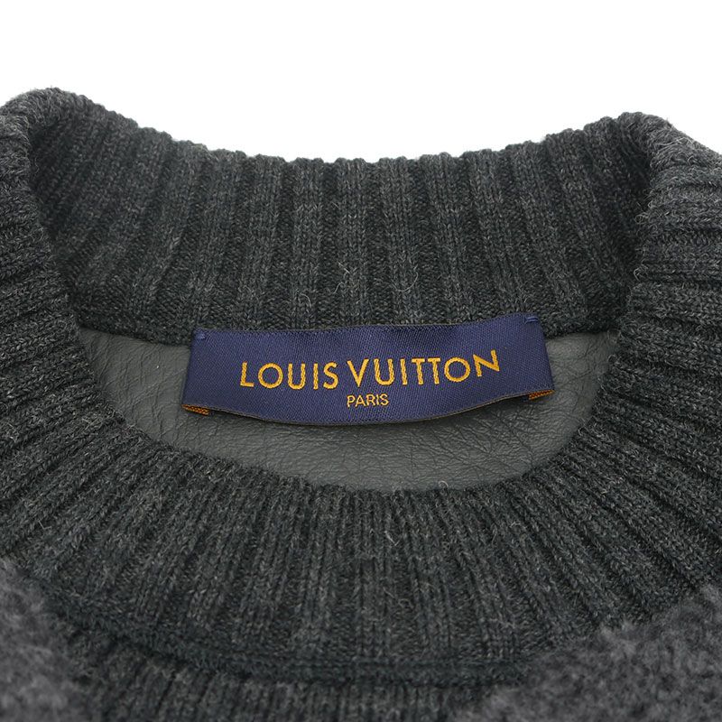 Louis Vuitton Monogram Shear Ring Crewneck Sheepskin Mouton Men's S