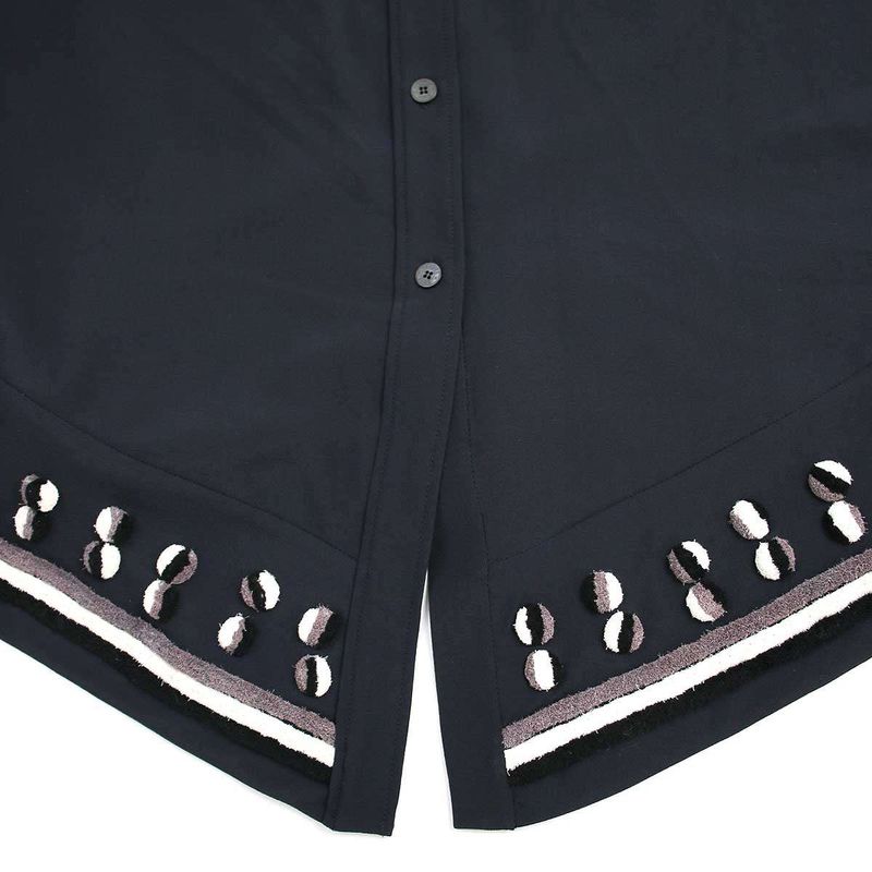 Hermes 2018 Resort Embroidery Design Silk Skirt Navy 38