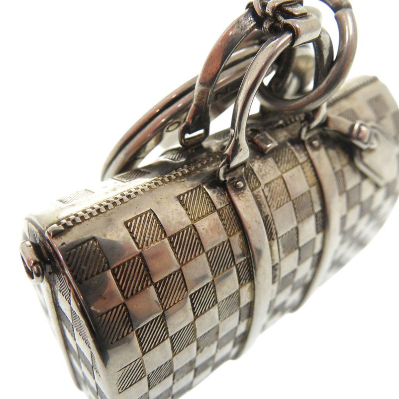 Louis Vuitton The Keepall Charm Damier Key Holder M00023 Metal Silver LV 1158