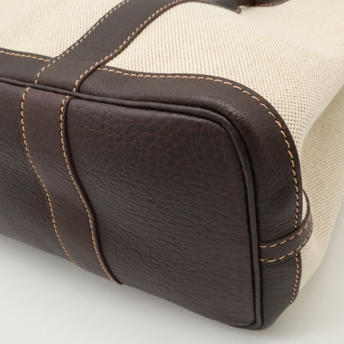 Hermes Garden Party TPM Tote Handbag Mini Bag Toile Ash Brown Brown Strap