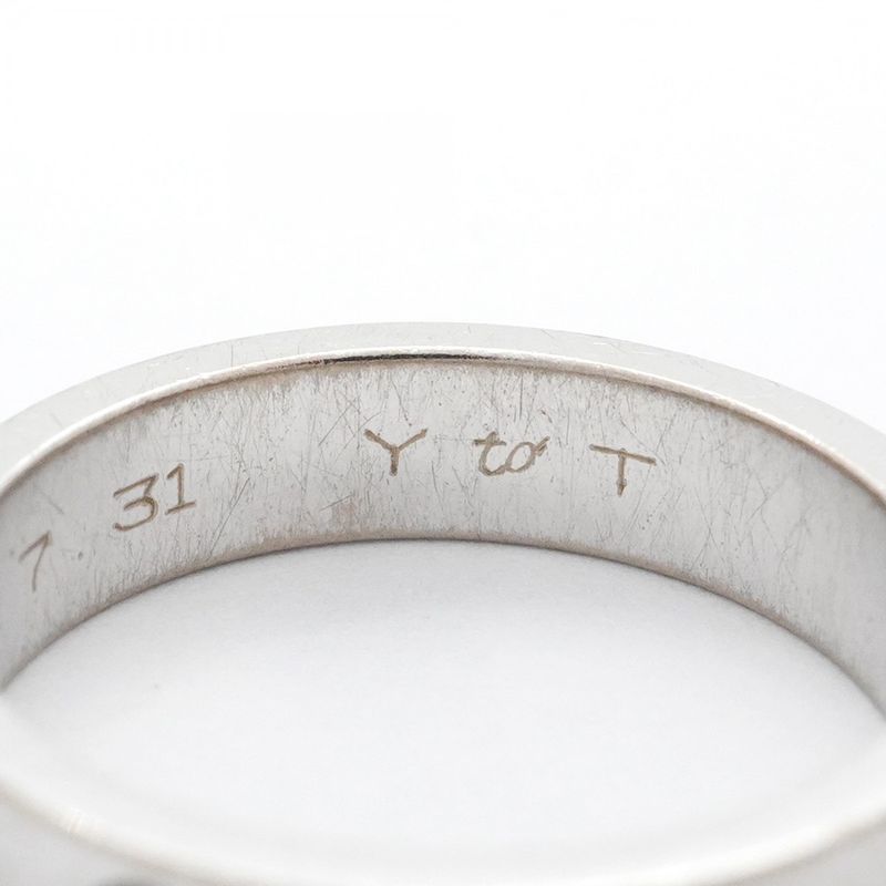 Cartier Ring Mini Love 1PD 18K White Gold White Togo Old Diamond #50 Ladies