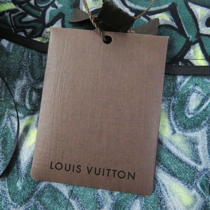Louis Vuitton Rayon Graffiti Box Pleated Skirt Greenish 34 Made In France
