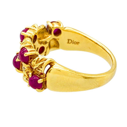 Dior Leaf Motif Ring Ruby Approx 85 18K Yellow Gold 44g Yellow Gold Ladies