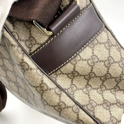 Gucci Crossbody GG Supreme PVC Brown Shoulder Bag Gold 211107