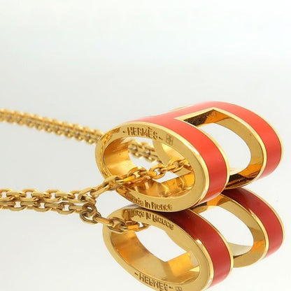 Hermes Pop Ash Necklace GP Orange Hermes