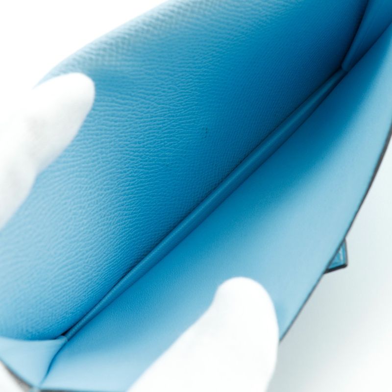 Hermes Bearn Souffle Vaux Epson Light Blue A Ladies Long Wallet