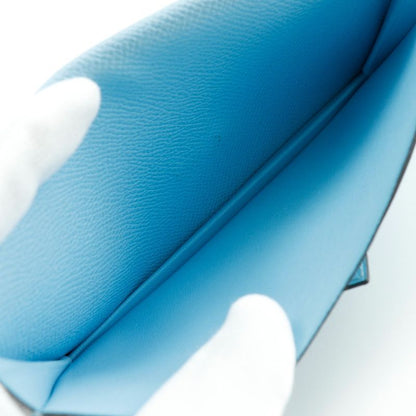 Hermes Bearn Souffle Vaux Epson Light Blue A Ladies Long Wallet
