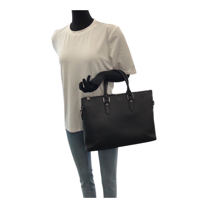 Louis Vuitton Taiga Anton Black Silver Hardware Leather M33416 Business Bag