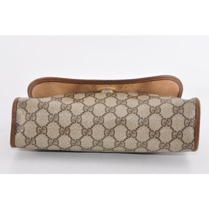 Gucci GG Supreme Ophidia Sherry Line Clutch Bag Wallet Web Canvas Tan