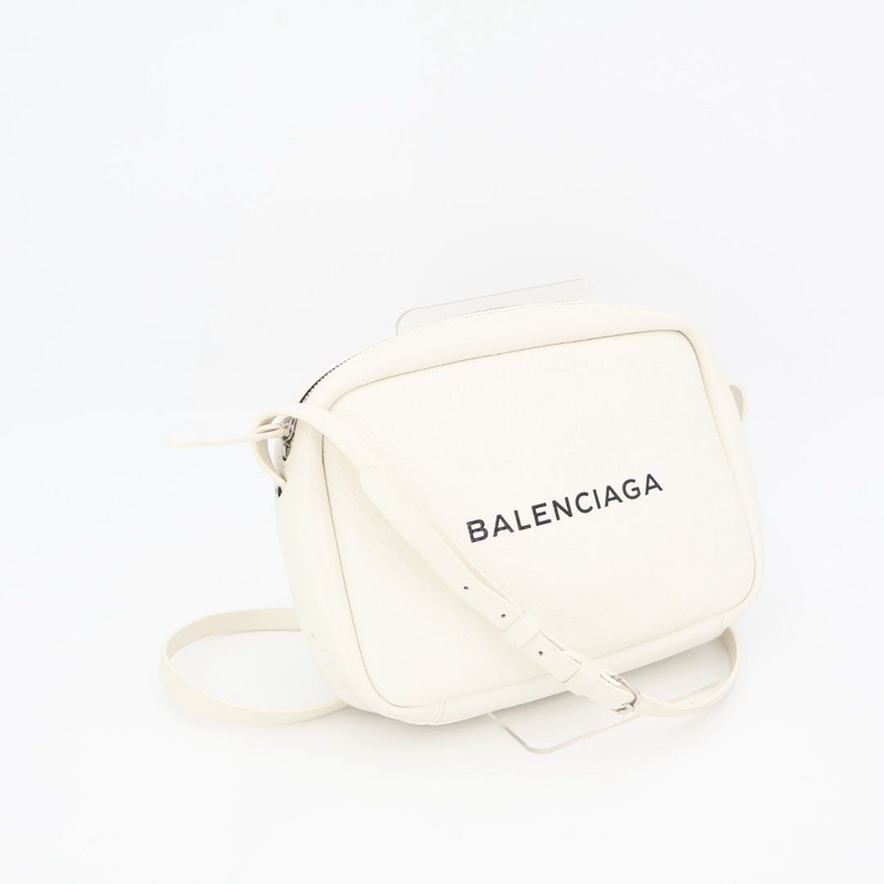 Balenciaga Shoulder Bag Everyday Camera Bag S 489812 White Black Leather