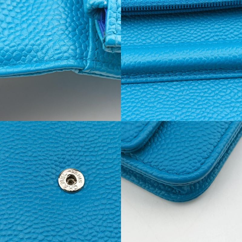 Chanel Caviar Wallet Chain Blue Leather A68872 17898763