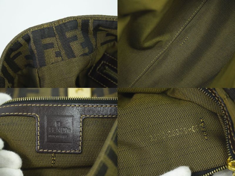 Authentic Fendi Zucca Tote Handbag Canvas Brown 26329 Zucca Bag Pre-owned