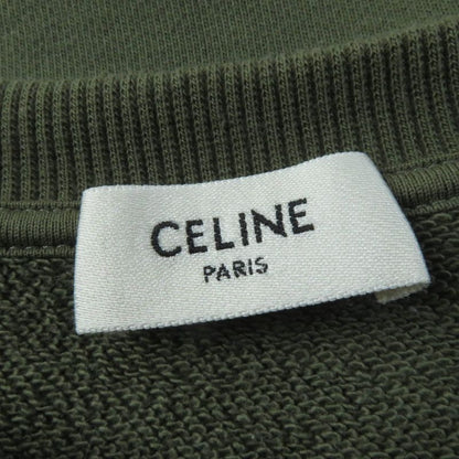 Celine 2y19a670q 100% Cotton Oversized Cropped T-shirt With Logo Sweatshirt