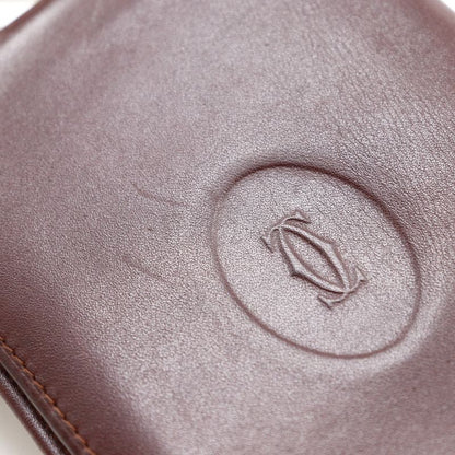 Cartier Mustline Billfold Calf Bordeaux Unisex Folding Wallet