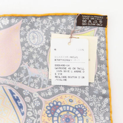Hermes Gavroche 45 L'arbre De Vie Tree Of Life Silk Black/multicolor Women's