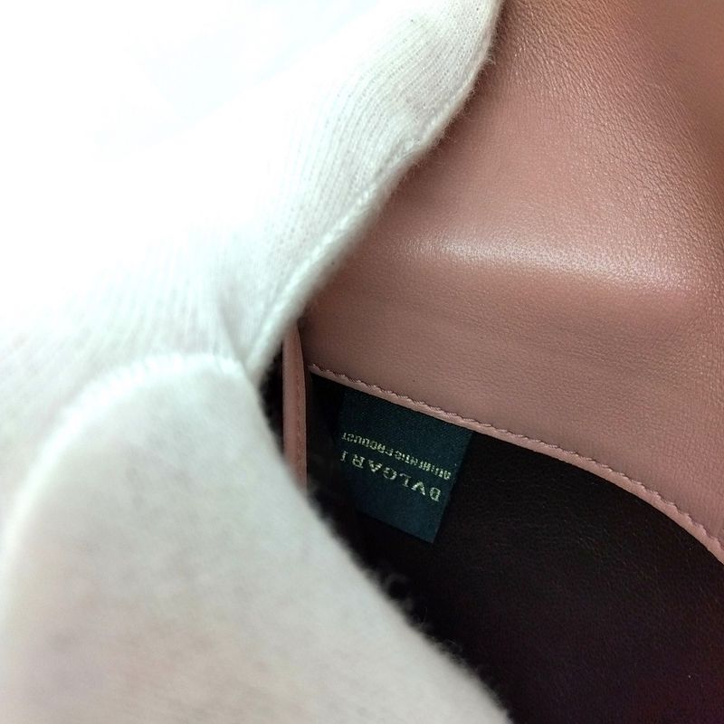 Bvlgari Logo Clip Long Wallet Metallic Pink Long Wallet Leather 287068 NFC Tag