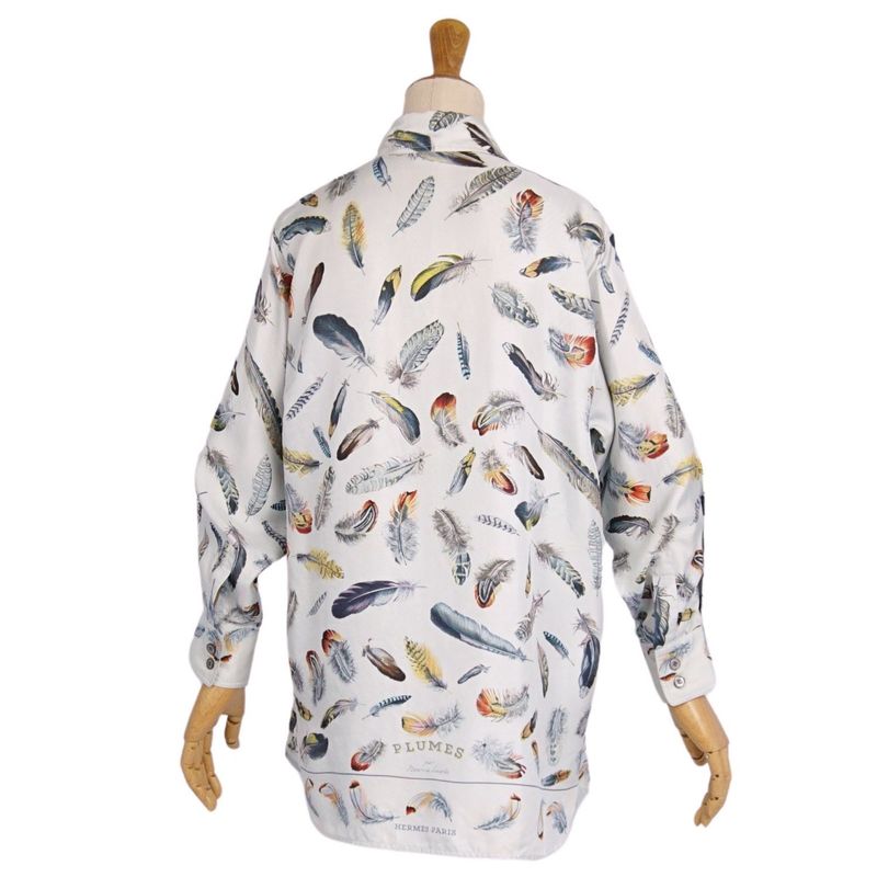 Vintage Hermes Shirt Blouse Long Sleeves Silk